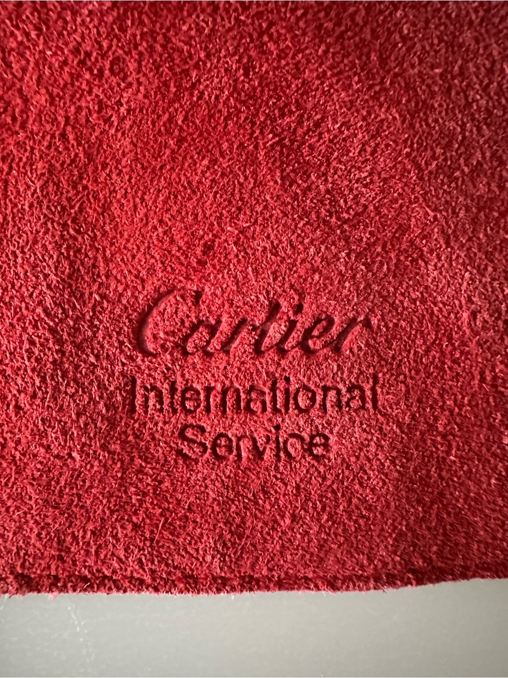 AUTENTIC CARTIER International Service Red Suede Jewelry Pouch Case Travel - Picture 3 of 5